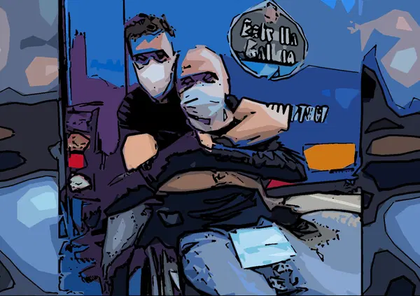 Alex Rins e l&rsquo;abbraccio con Elvio Deganello, ex meccanico del Sic, costretto in sedia a rotelle dopo un incidente in moto