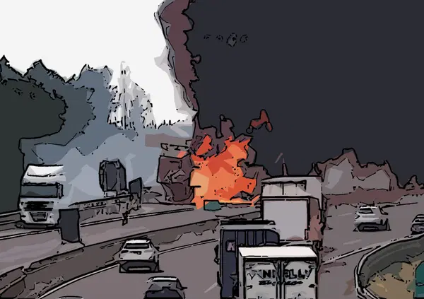 Camion in fiamme sull'A14, nello stesso tratto dell'esplosione del 2018 [VIDEO]