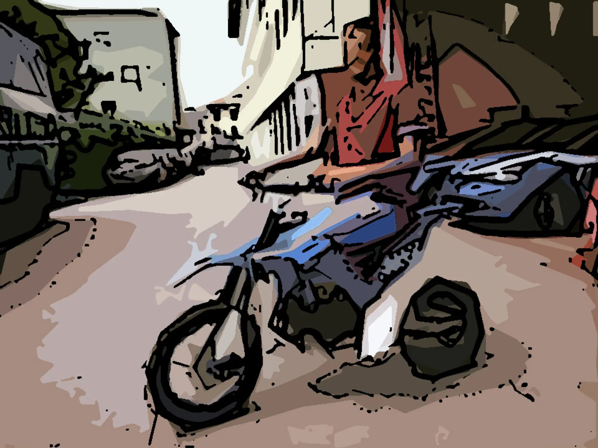 Jacobs sulla pit bike