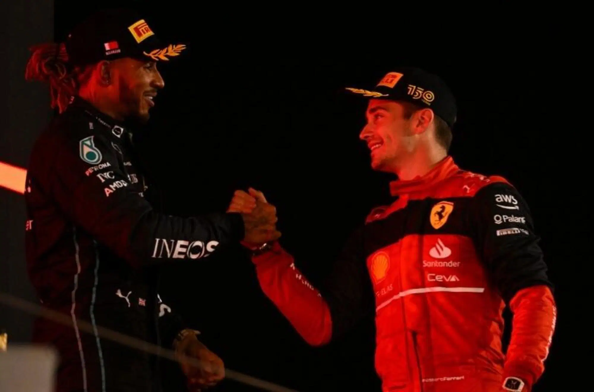 Lewis Hamilton e Charles Leclerc
