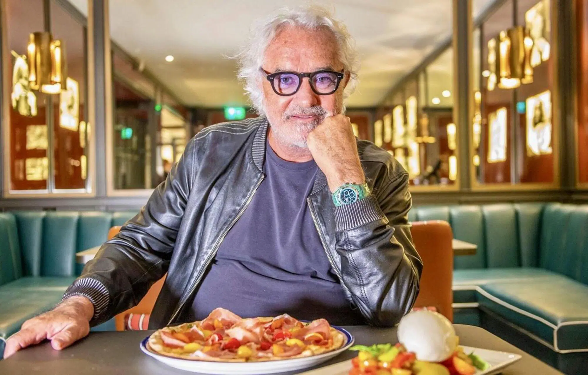 Flavio Briatore nel suo Crazy Pizza