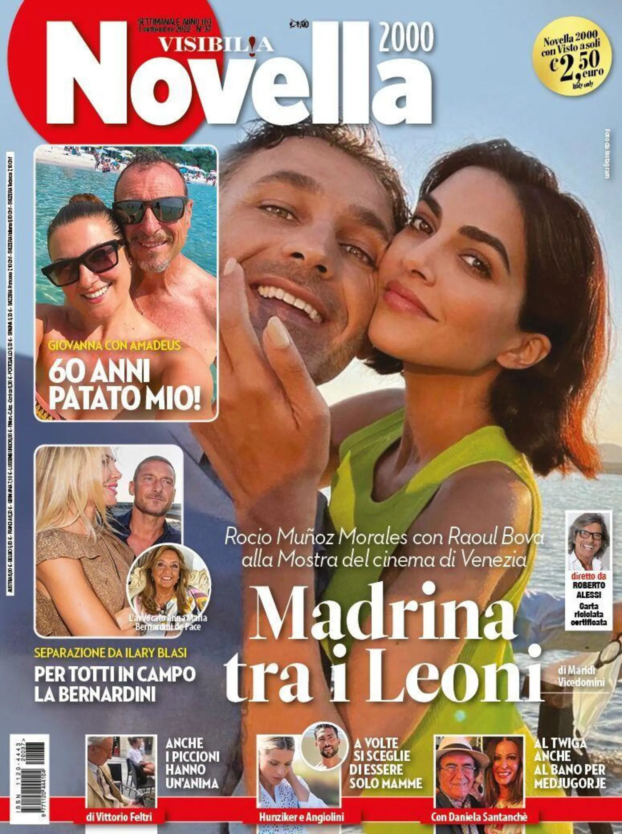 La copertina con l'esclusiva di Novella 2000