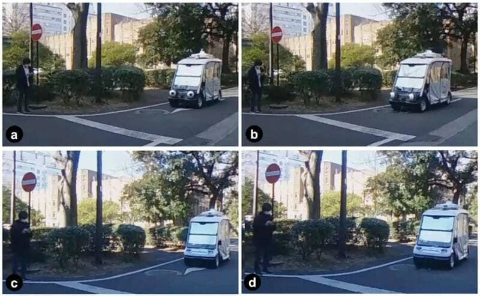 Immagini dell'esperimento su strada