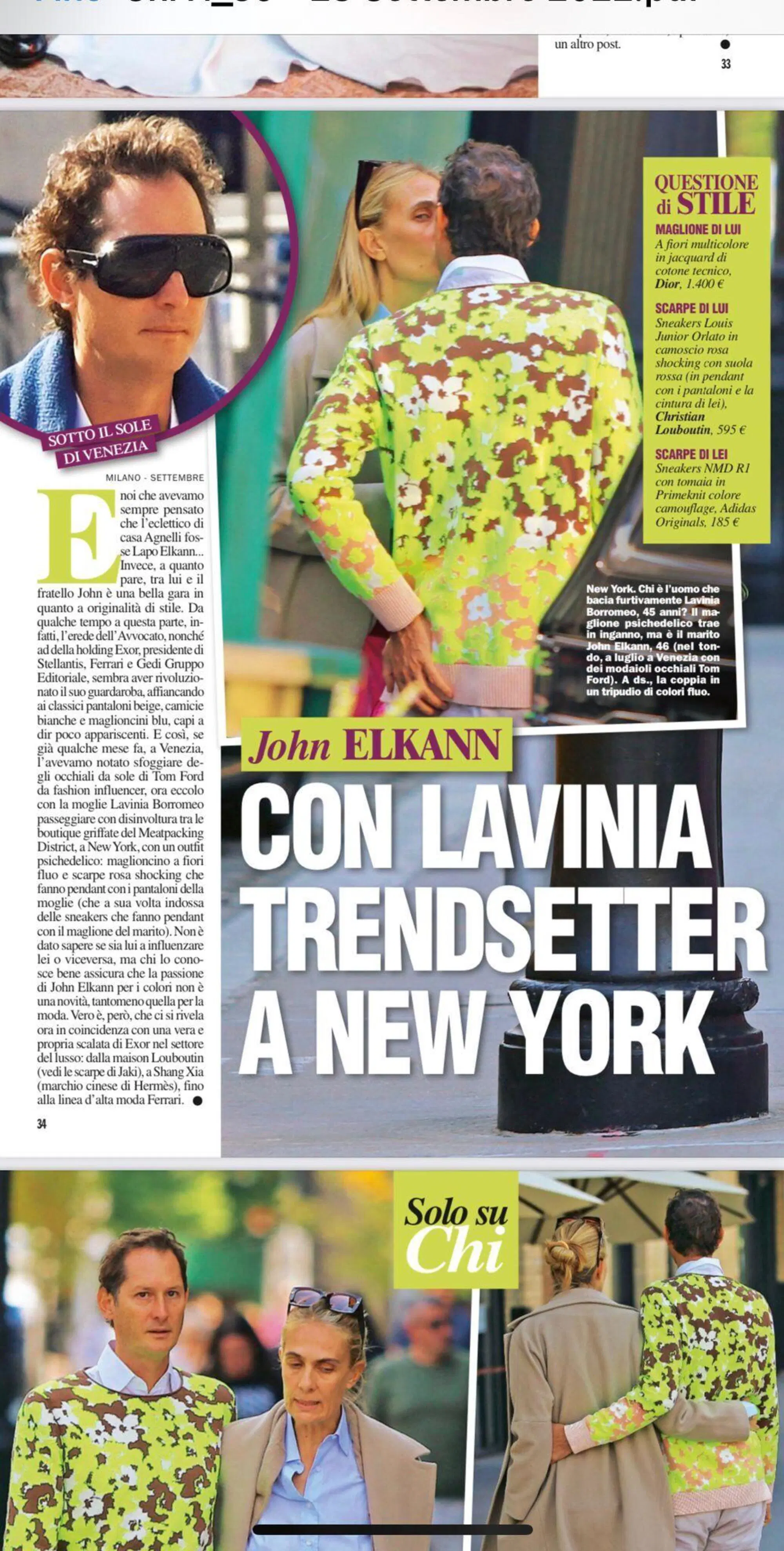 Il nuovo look di John Elkann su 'Chi'