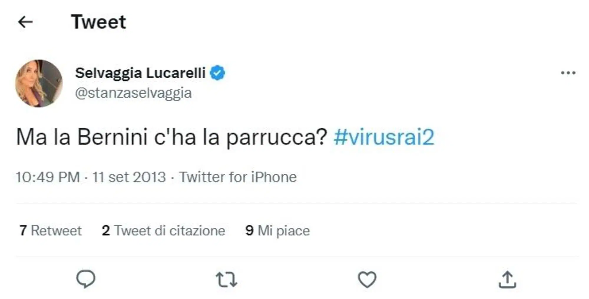 Il tweet sulla Bernini di Selvaggia Lucarelli