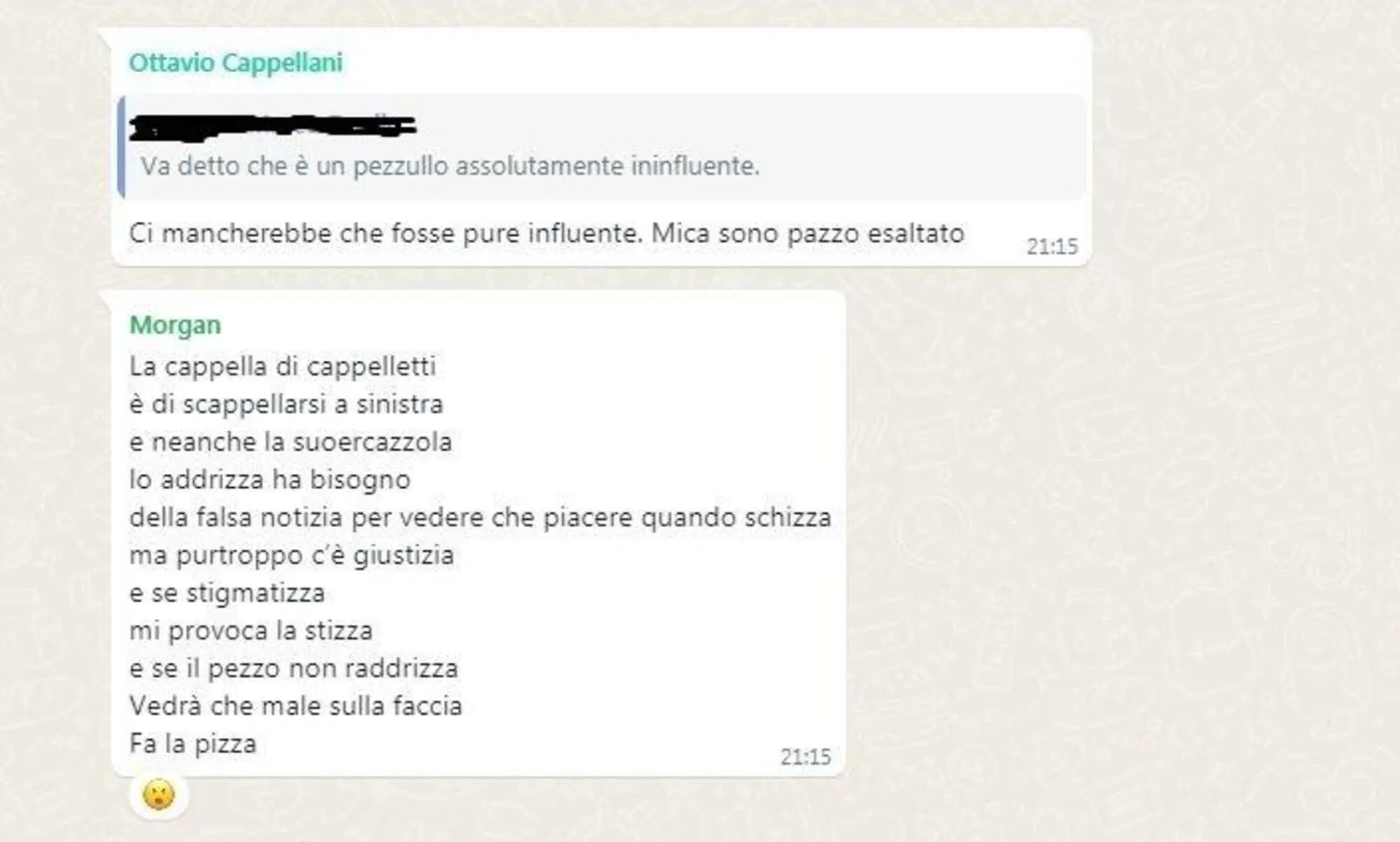 L'incursione di Ottavio Cappellani nella chat Rinascimento e Dissoluzione di Sgarbi e Morgan