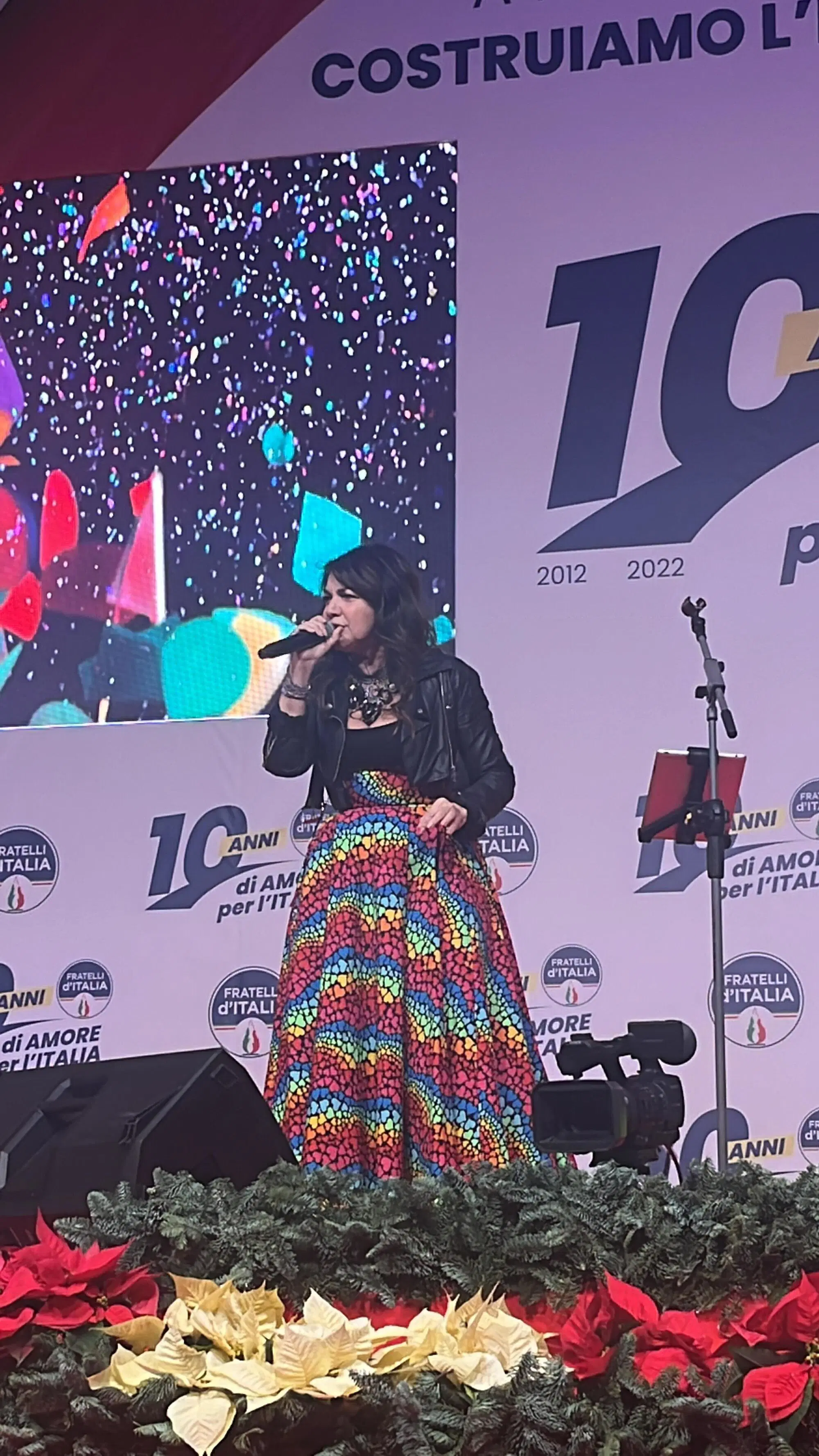 Cristina D'Avena alla festa per il decennale di Fratelli d'Italia