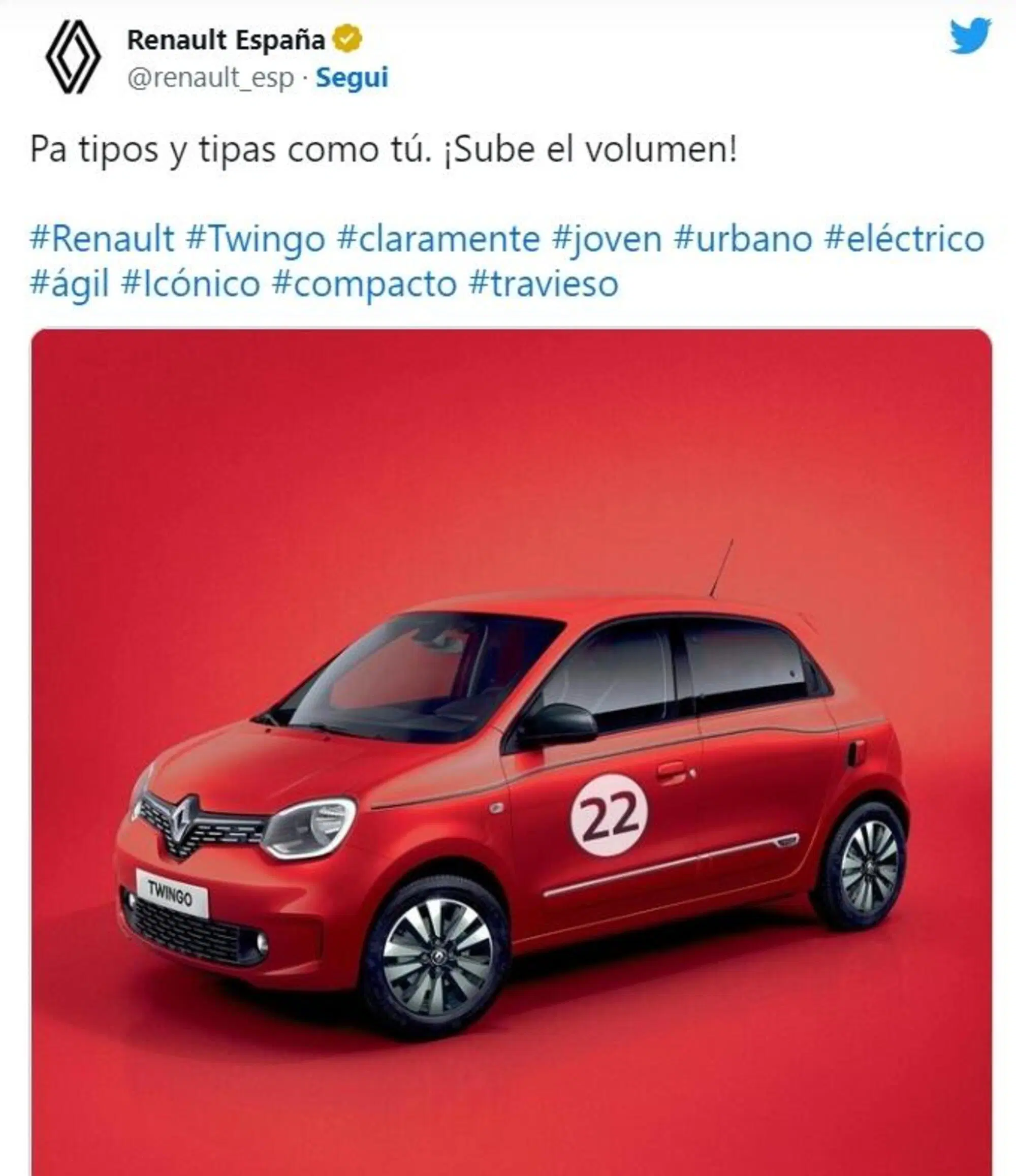 Il tweet di Renault Espana