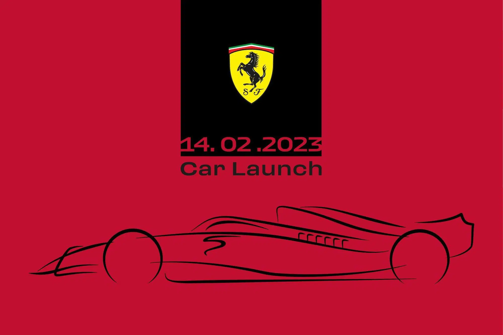 La locandina di presentazione della nuova Ferrari 