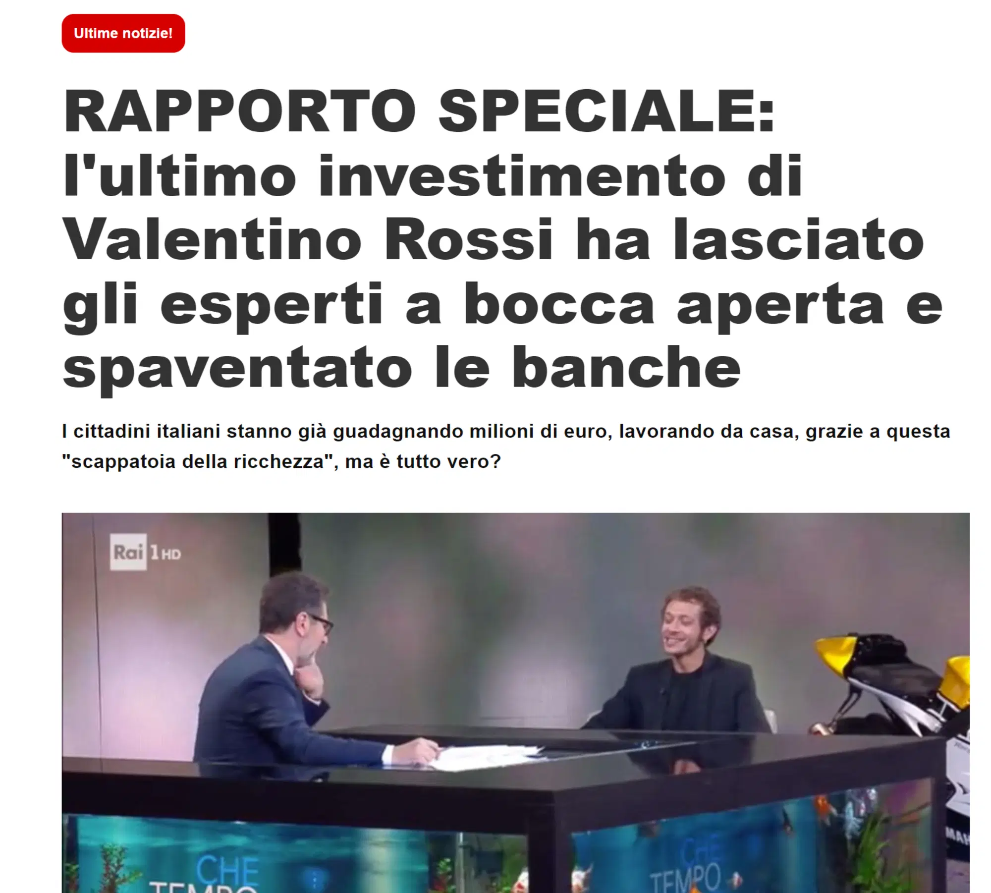 L'articolo della truffa