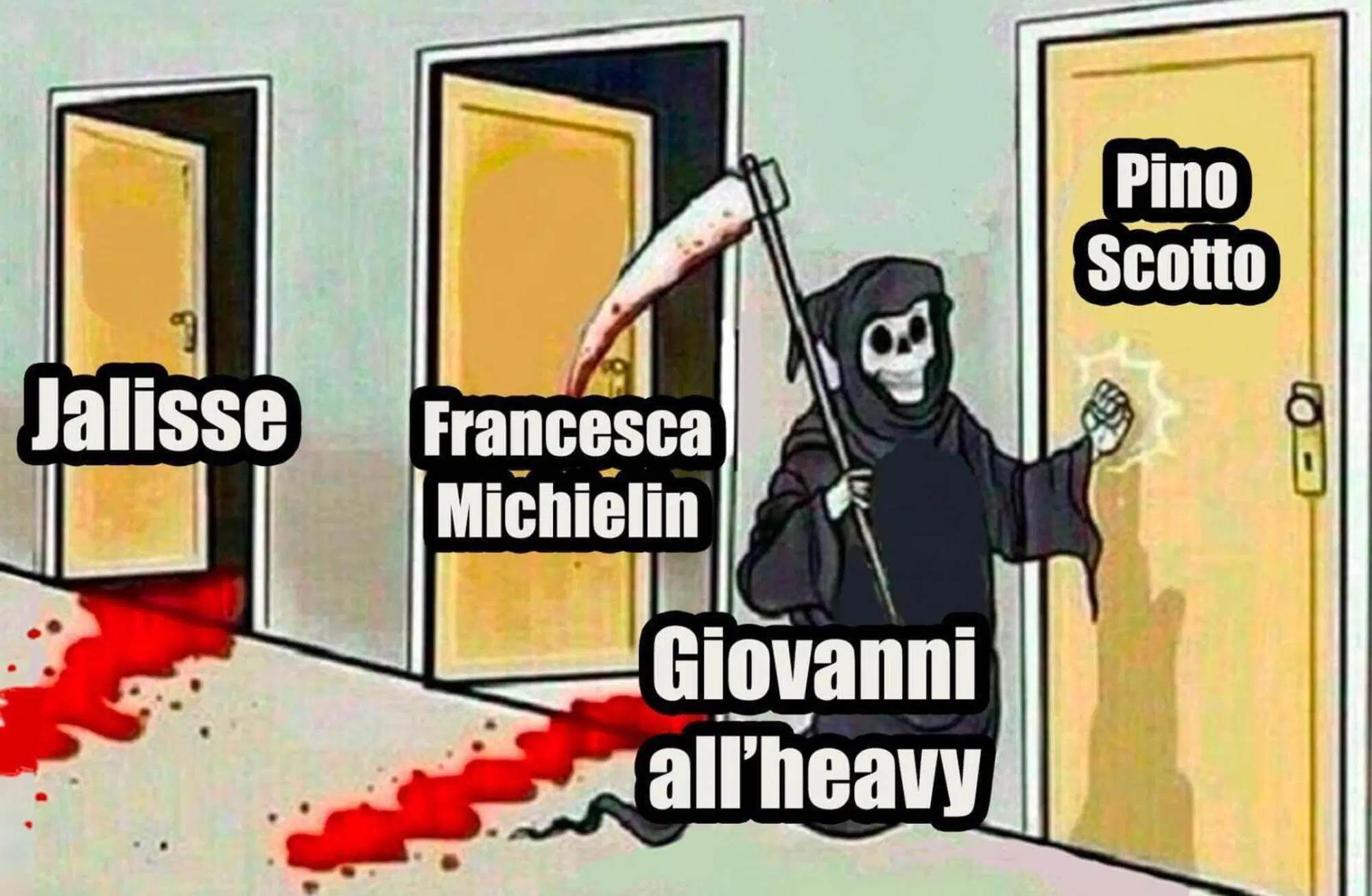 Il meme incriminato su Pino Scotto