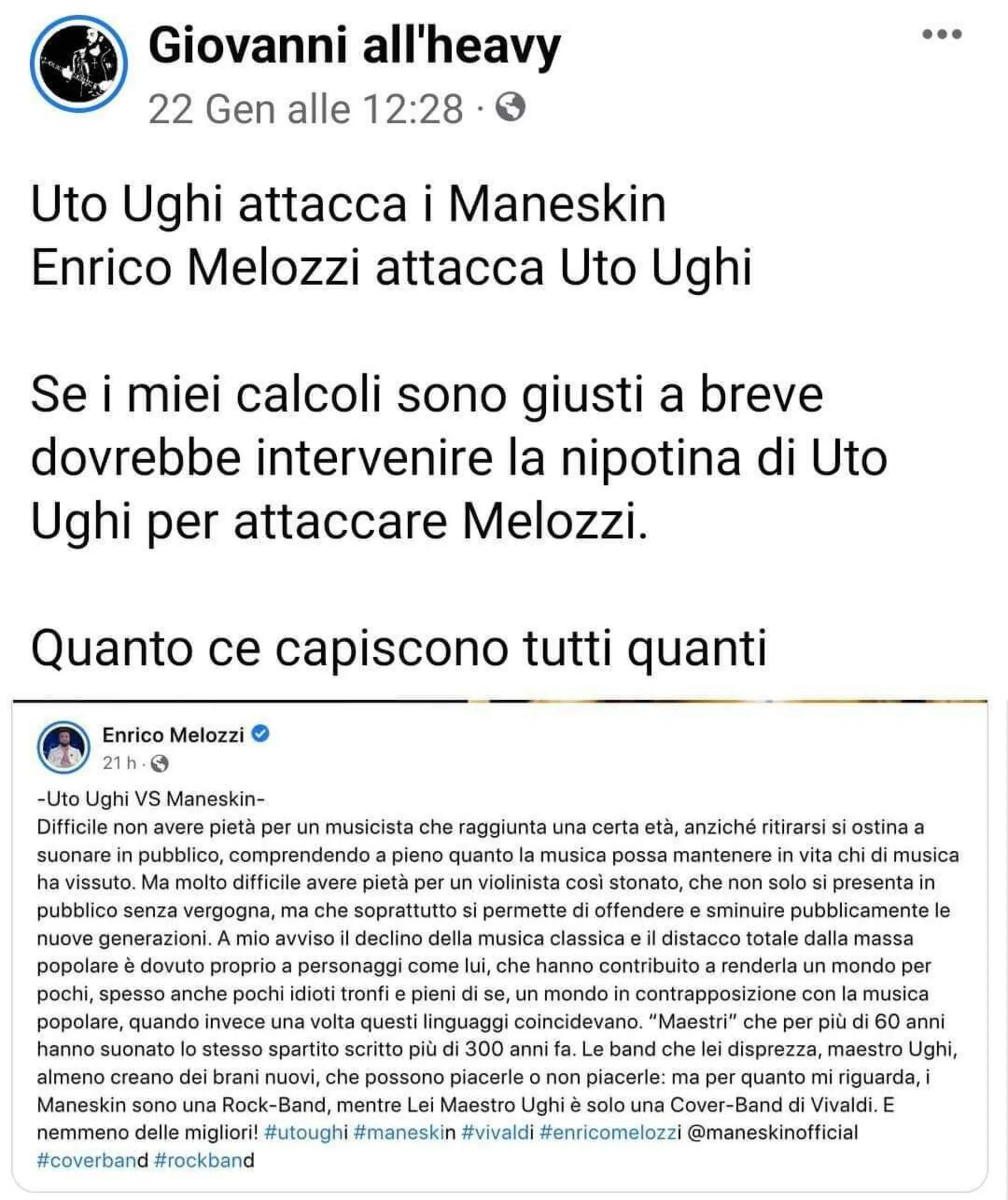 Meme su Melozzi - Maneskin