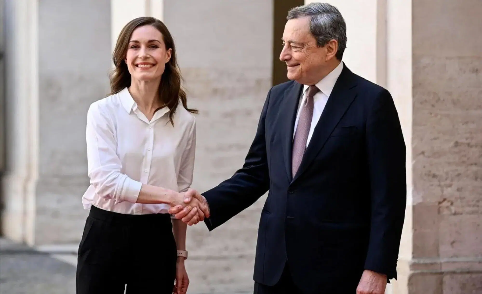 Sanna con il "nostro" Mario Draghi