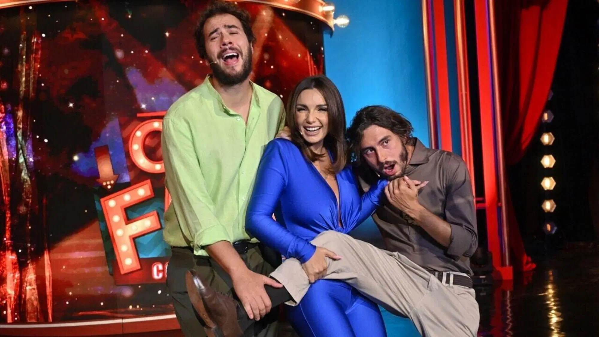 Elettra Lamborghini e i PanPers, conduttori di "Only Fun - Comico Show"
