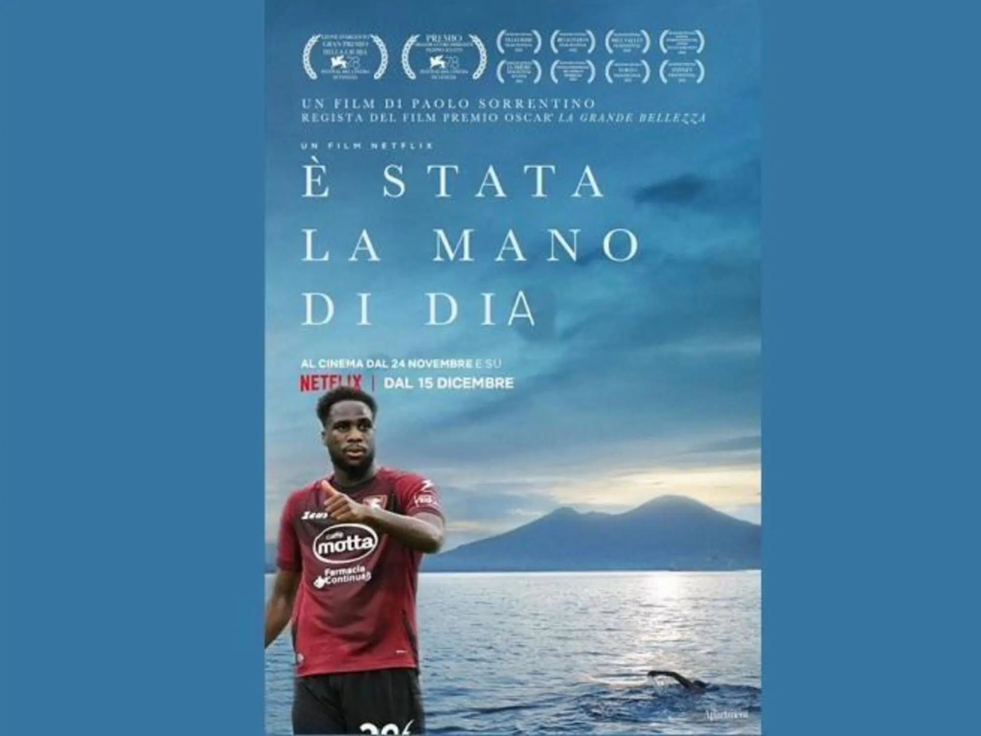 Il meme-locandina che circola sui social: "&Egrave; stata la mano di Dia"