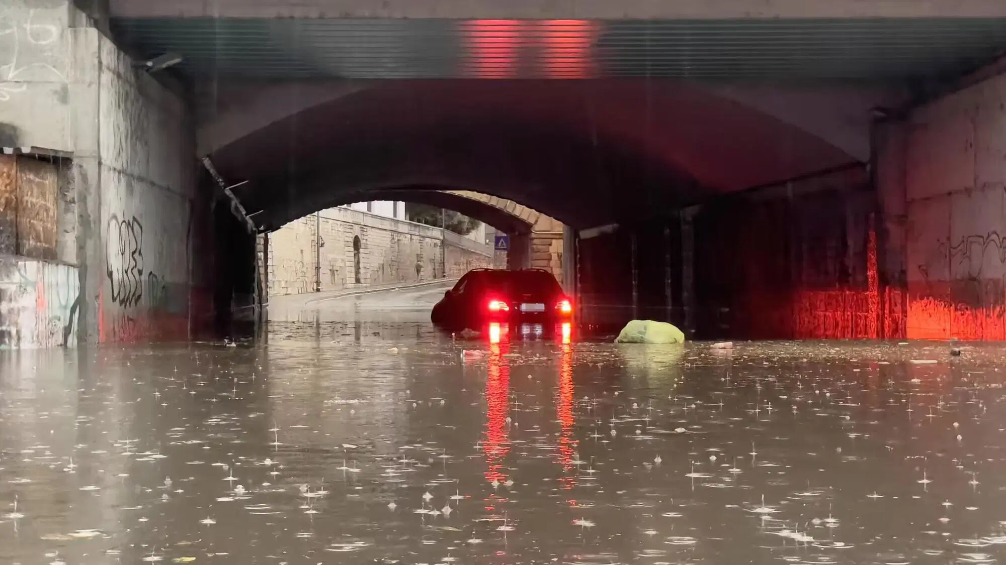 I sottopassi allagati a Brescia
