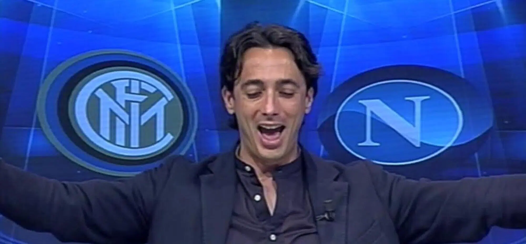 Una delle esultanze di Tramontana per l'Inter su 7 Gold
