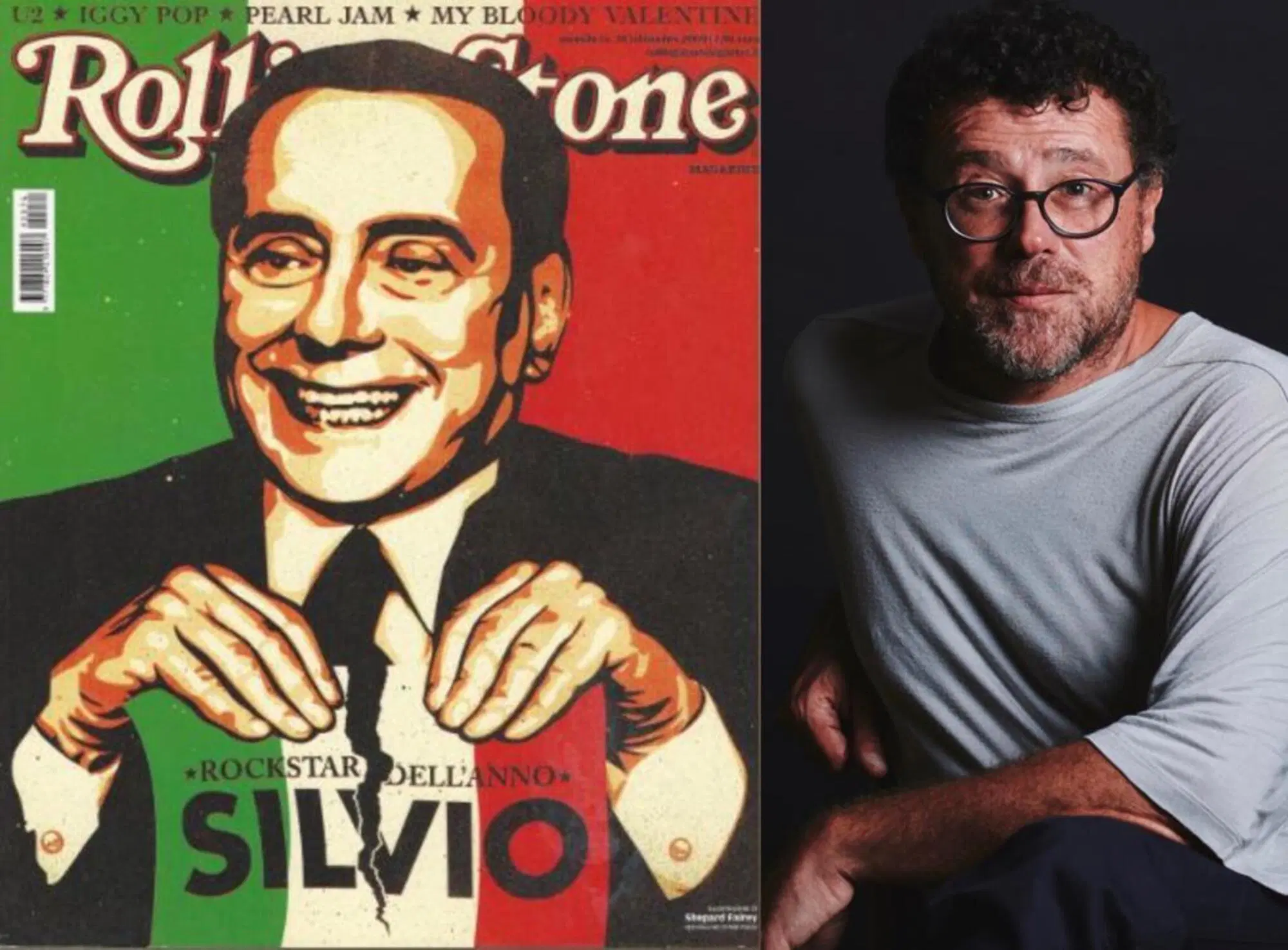 La cover di Rolling Stone del 2009 con Silvio Berlusconi "rockstar dell'anno" e Carlo Antonelli