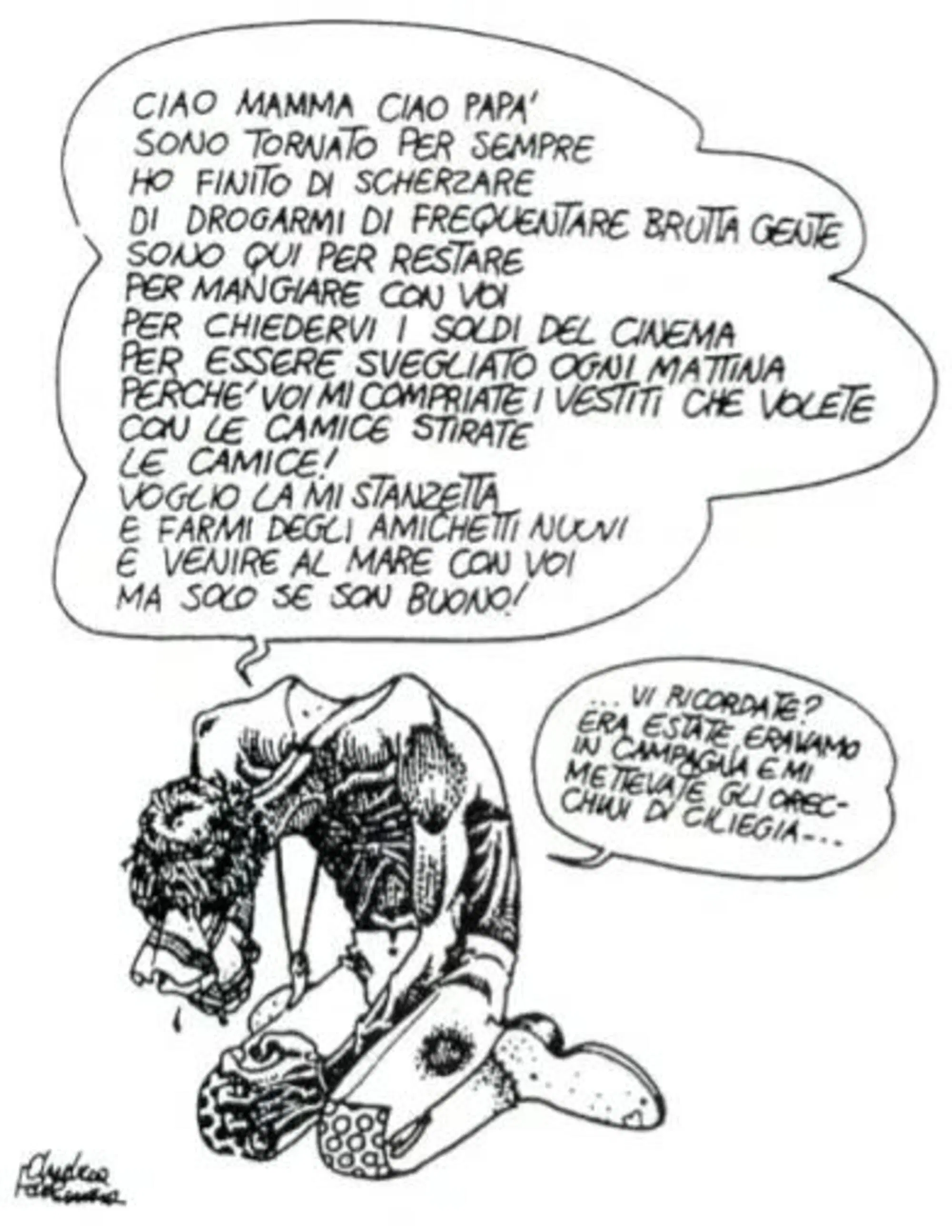 Una delle vignette di Andrea Pazienza