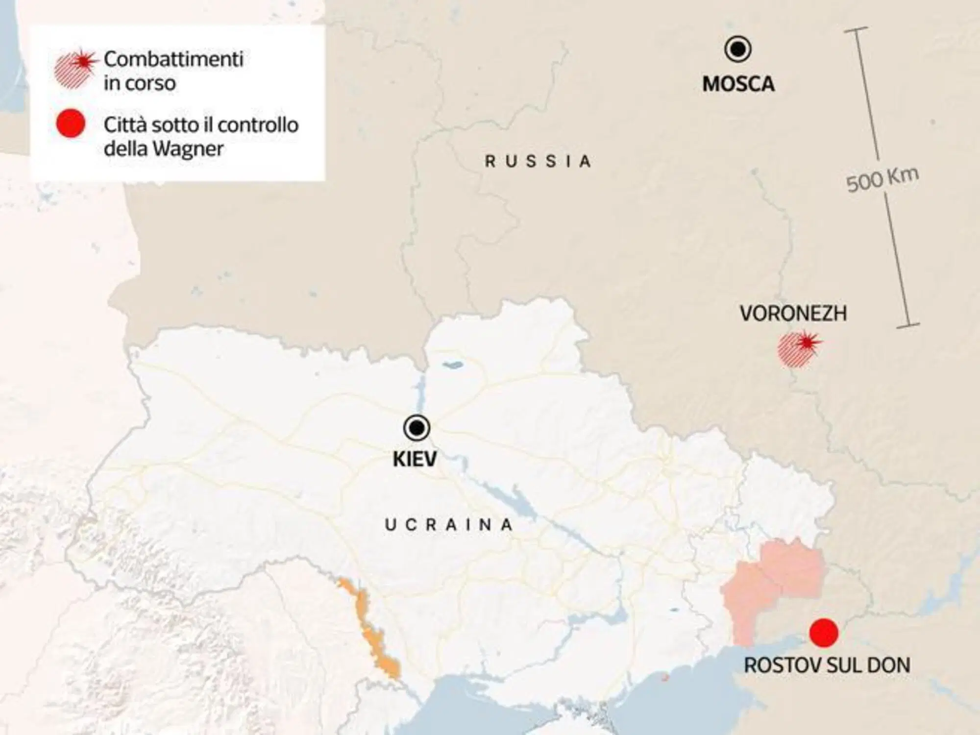 La mappa degli scontri in corso