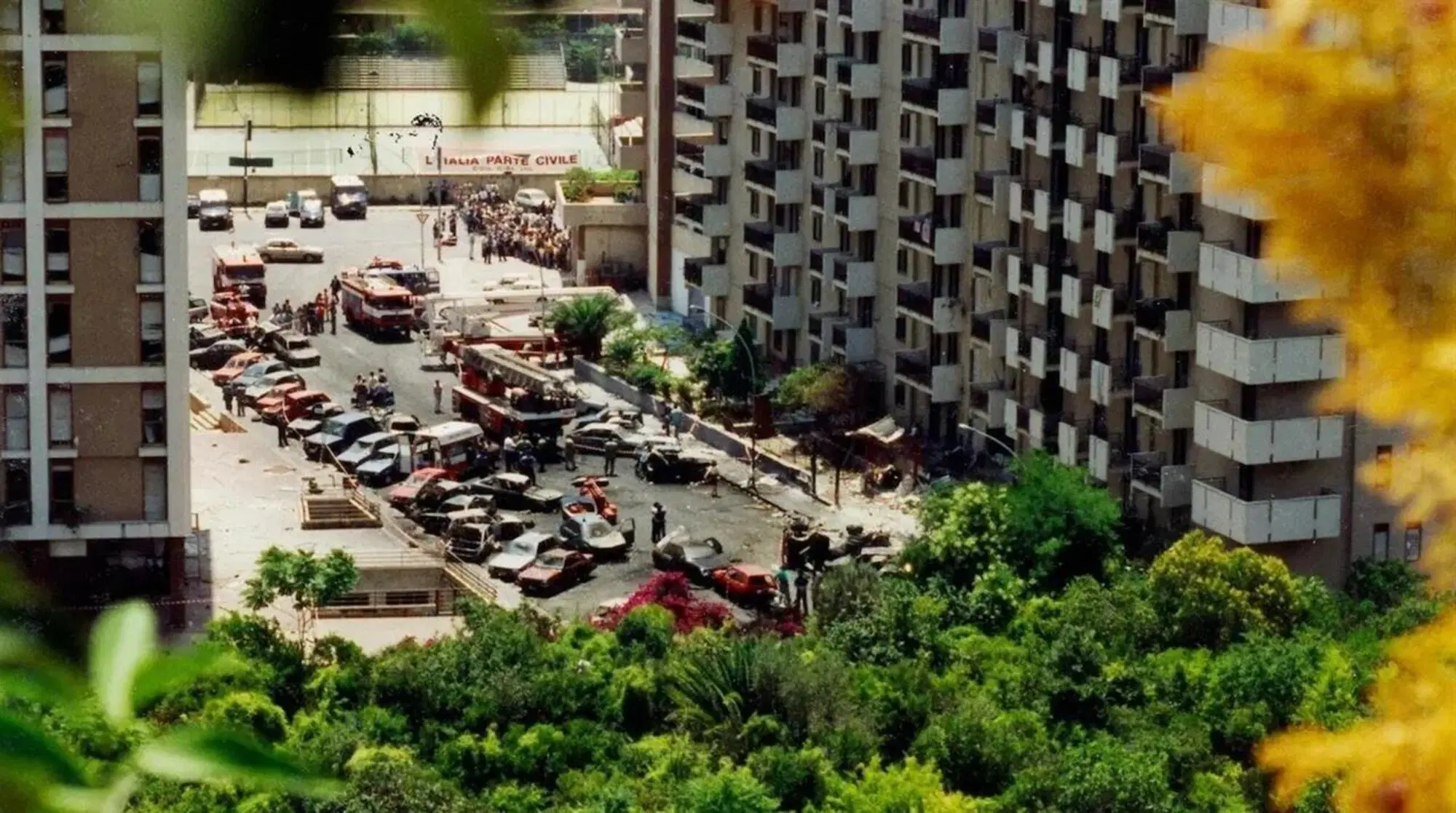 La vista su via D'Amelio dal palazzo dei Graziano