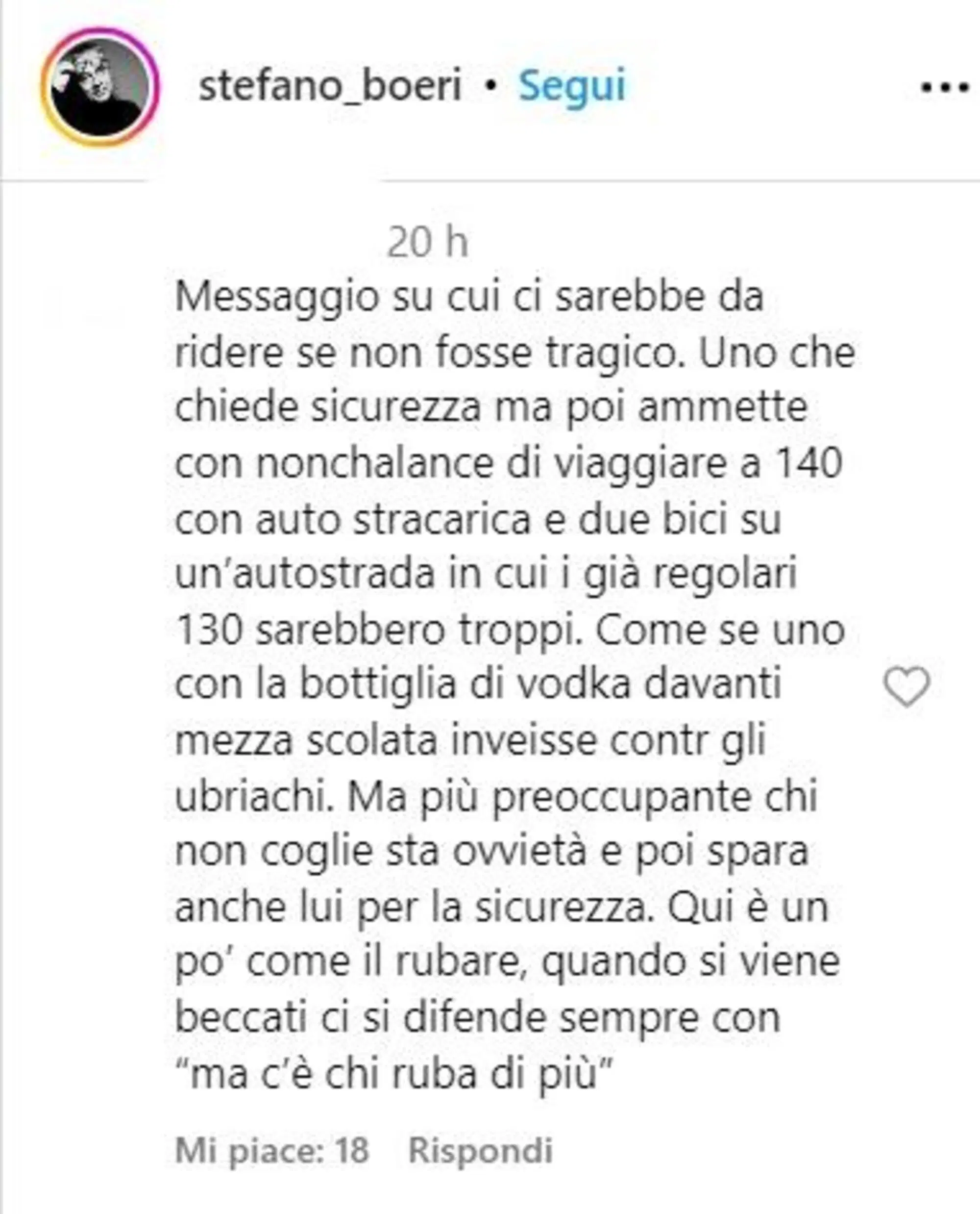Un utente parla di "messaggio su cui ci sarebbe da ridere se non fosse tragico"
