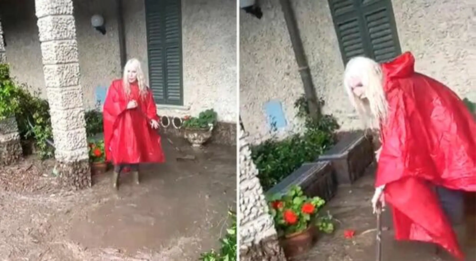 Ivana Spagna lotta col fango nella sua villa di Como
