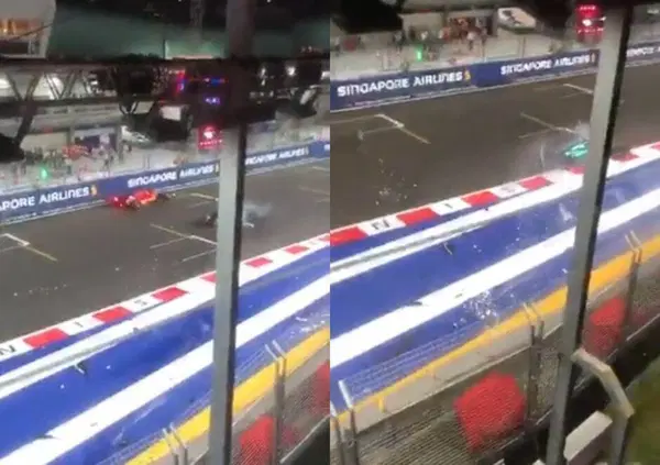 [VIDEO] L'assurdo incidente di Lance Stroll a Singapore visto dalle tribune 
