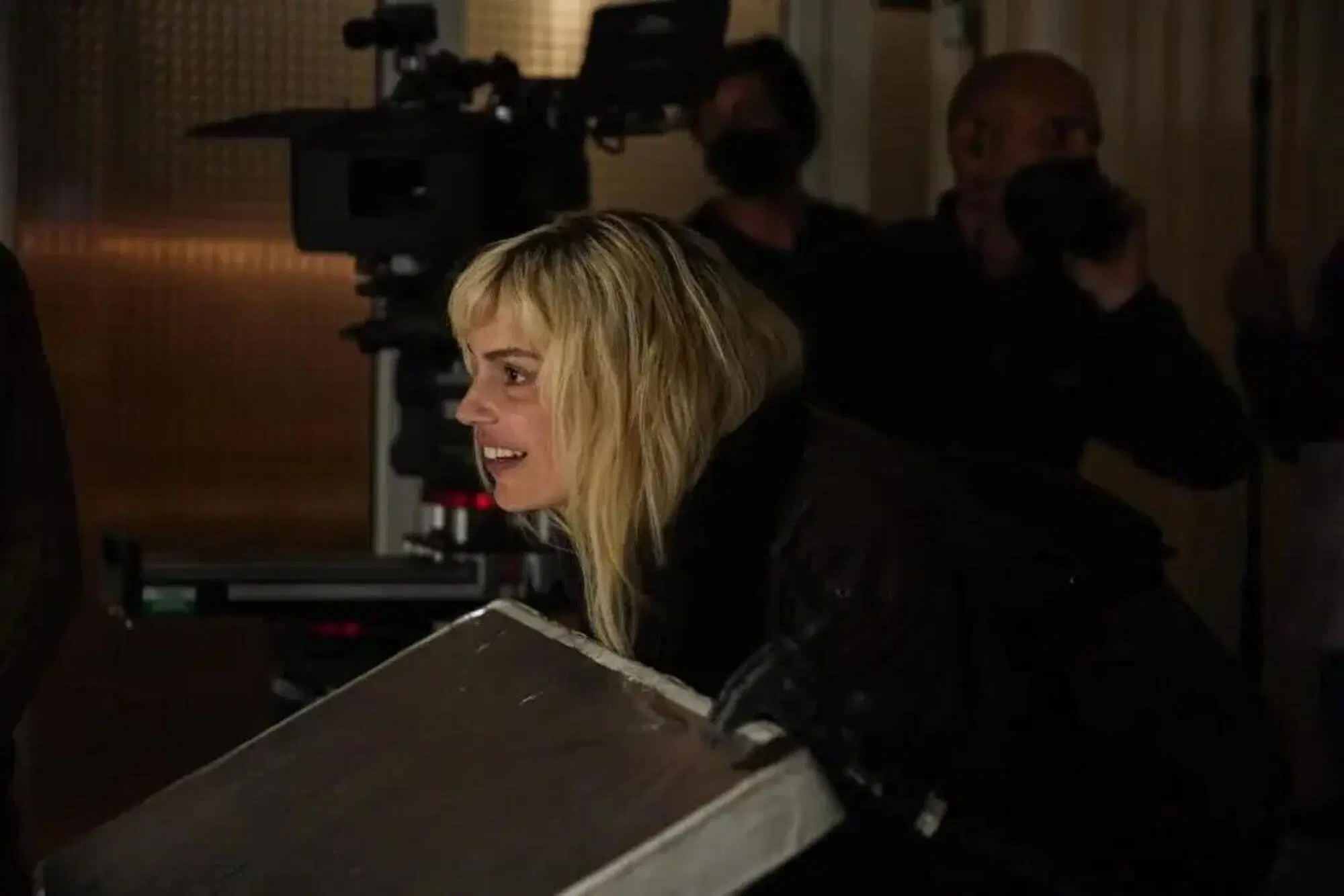 Micaela Ramazzotti sul set di "Felicit&agrave;"