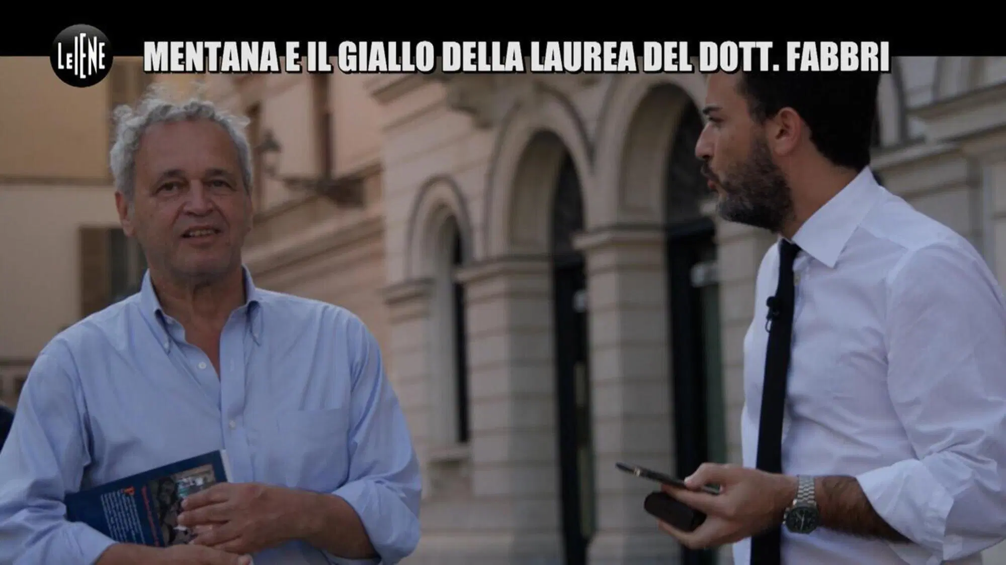 Enrico Mentana nel servizio de Le Iene