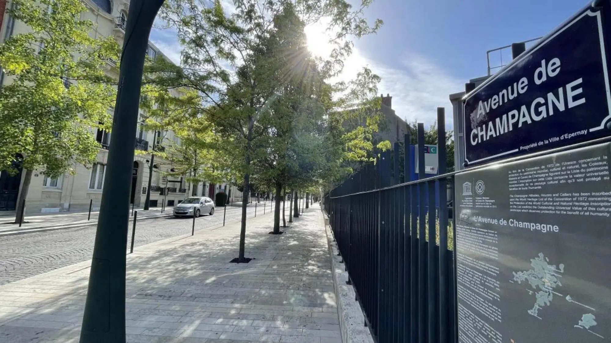 L'avenue champagne a &Eacute;pernay, la "Capitale dello champagne" nella Grand Est R&eacute;gion di Francia