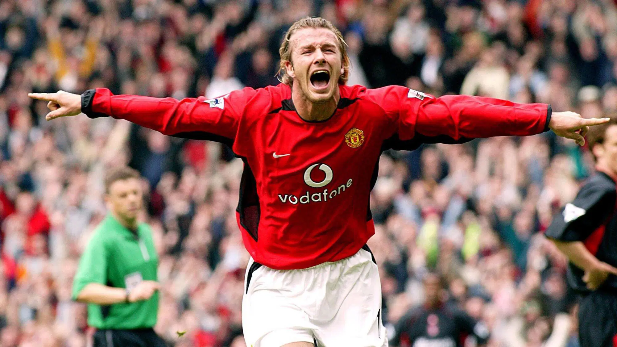 David Beckham con la maglia del Manchester United