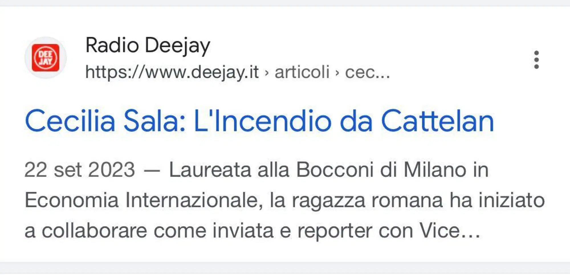 Radio Deejay definisce Cecilia Sala "laureata" nel 2023