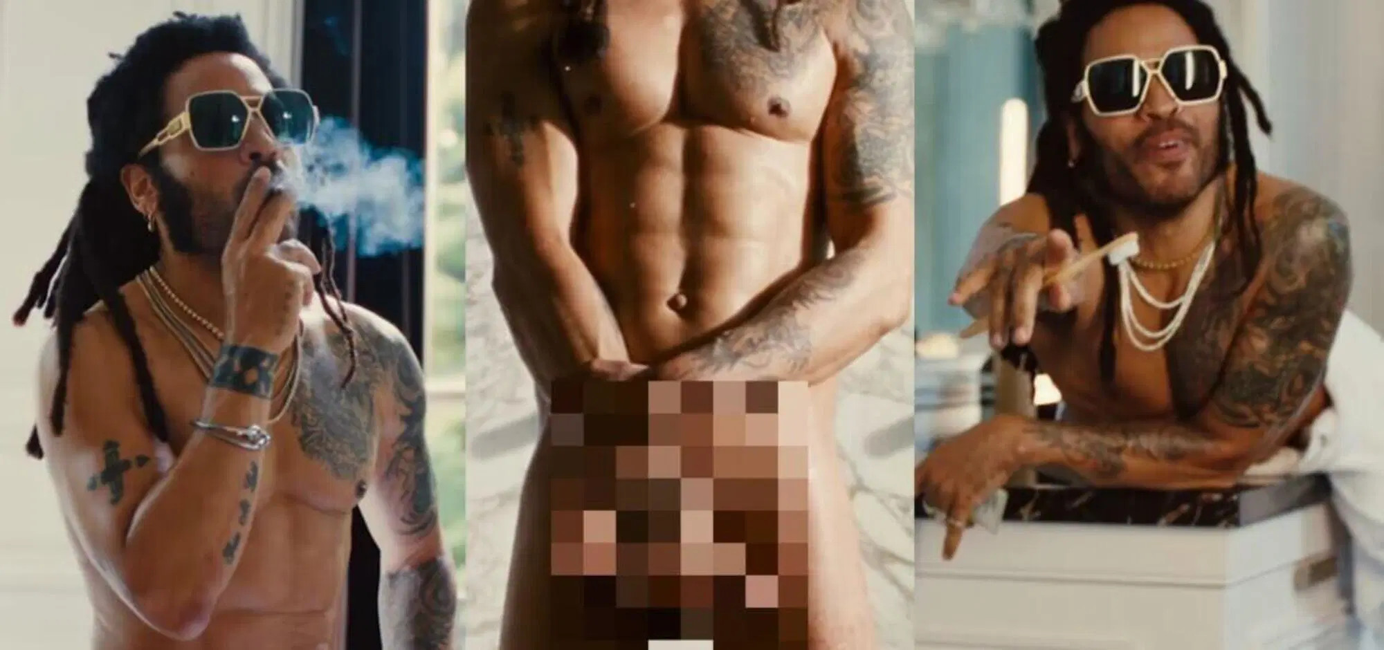 Lenny Kravitz nudo nel video TK421