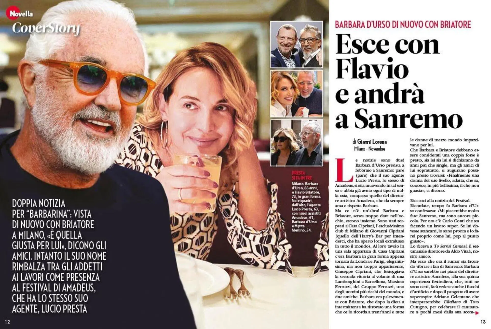 Flavio Briatore e Barbara d'Urso su Novella 2000