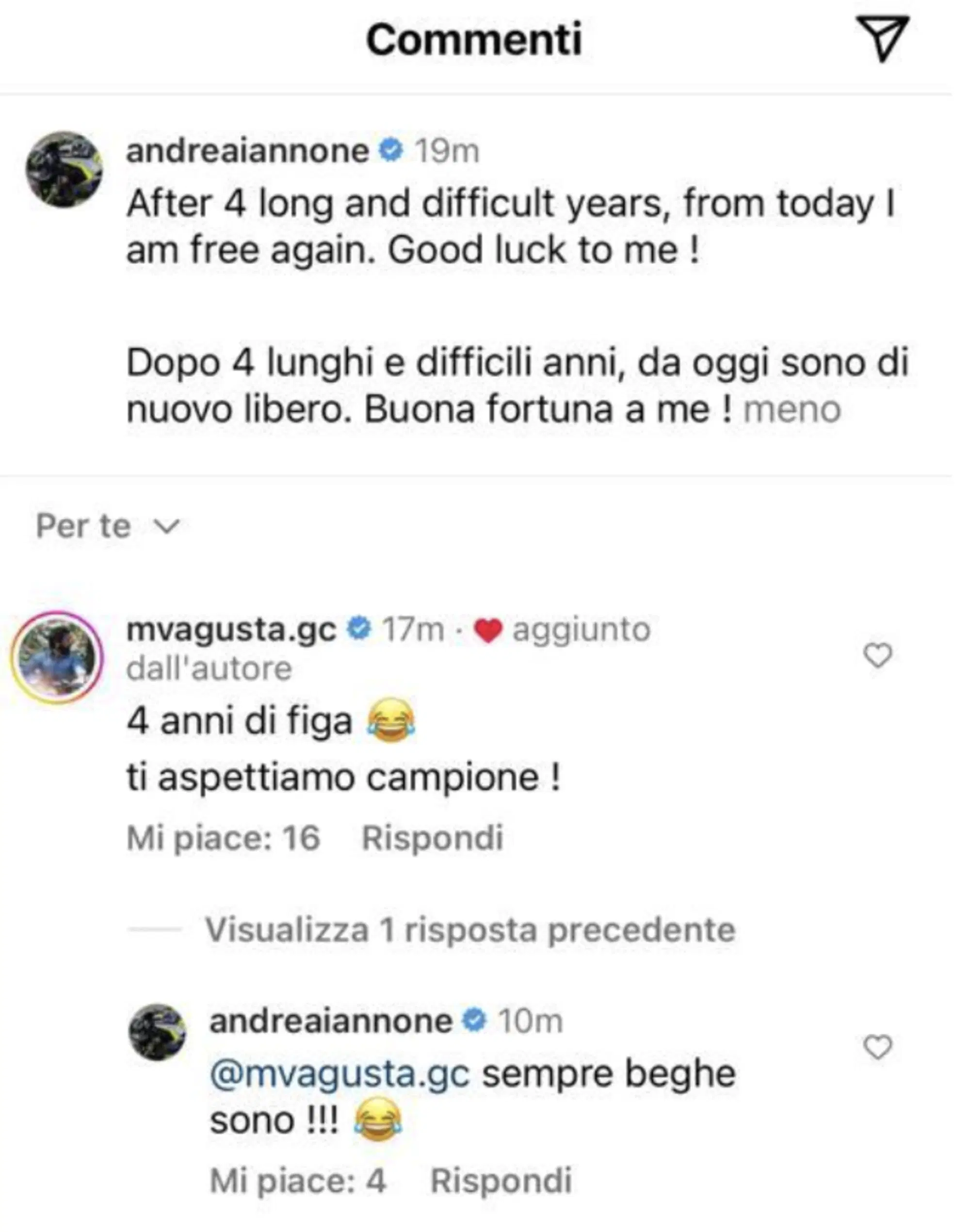 Andrea Iannone e Giovanni Castiglioni