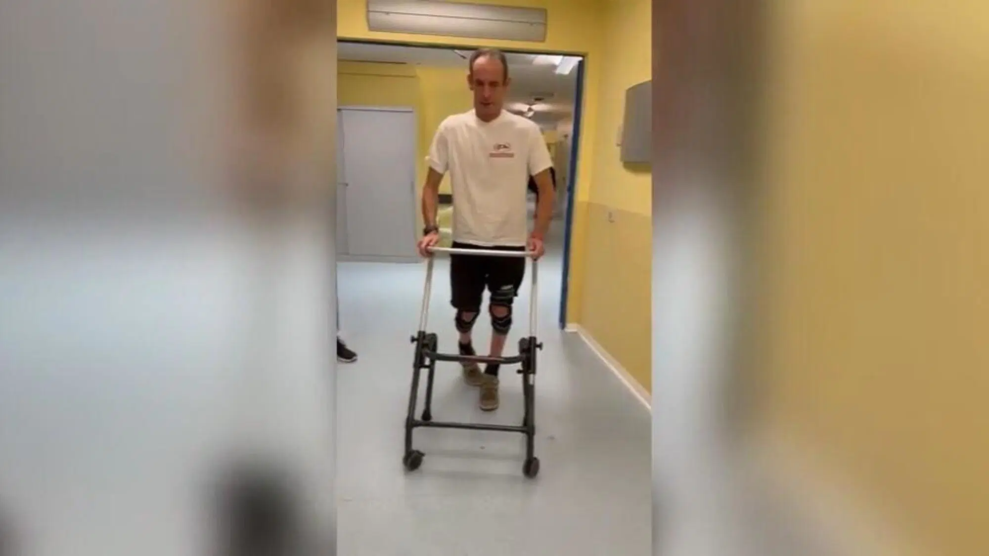 Gli sforzi di Paolo Baldassini per tornare a camminare dopo l'intervento