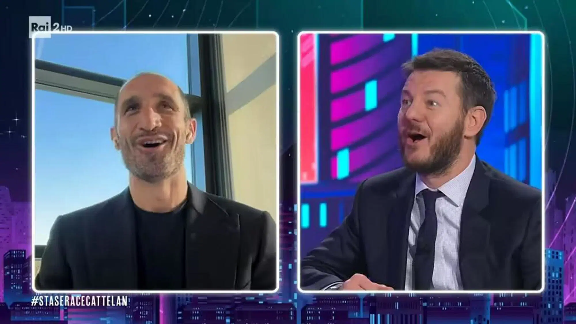 Giorgio Chiellini a Stasera c'&egrave; Cattelan