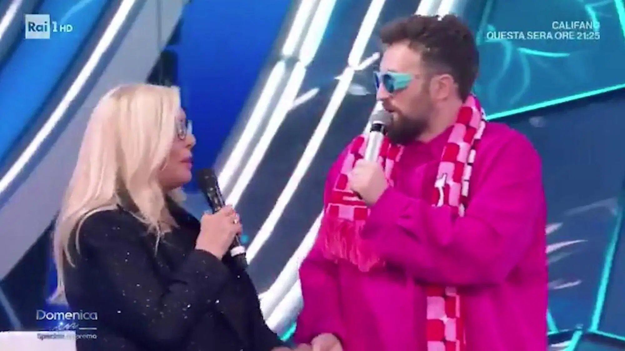 Mara Venier e Dargen D'Amico a Domenica In - Speciale Sanremo