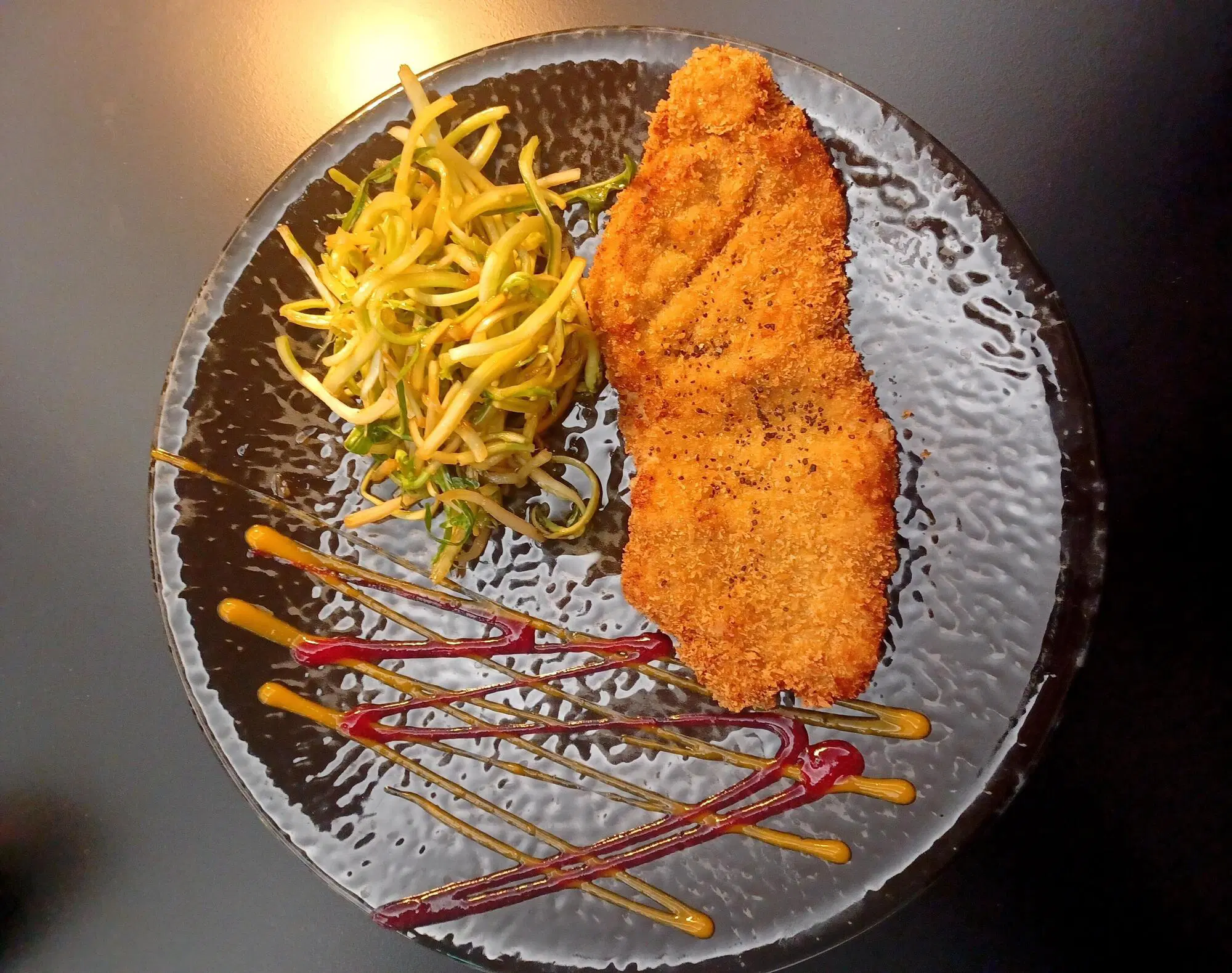milanese di vitello con puntarelle aglio e alici