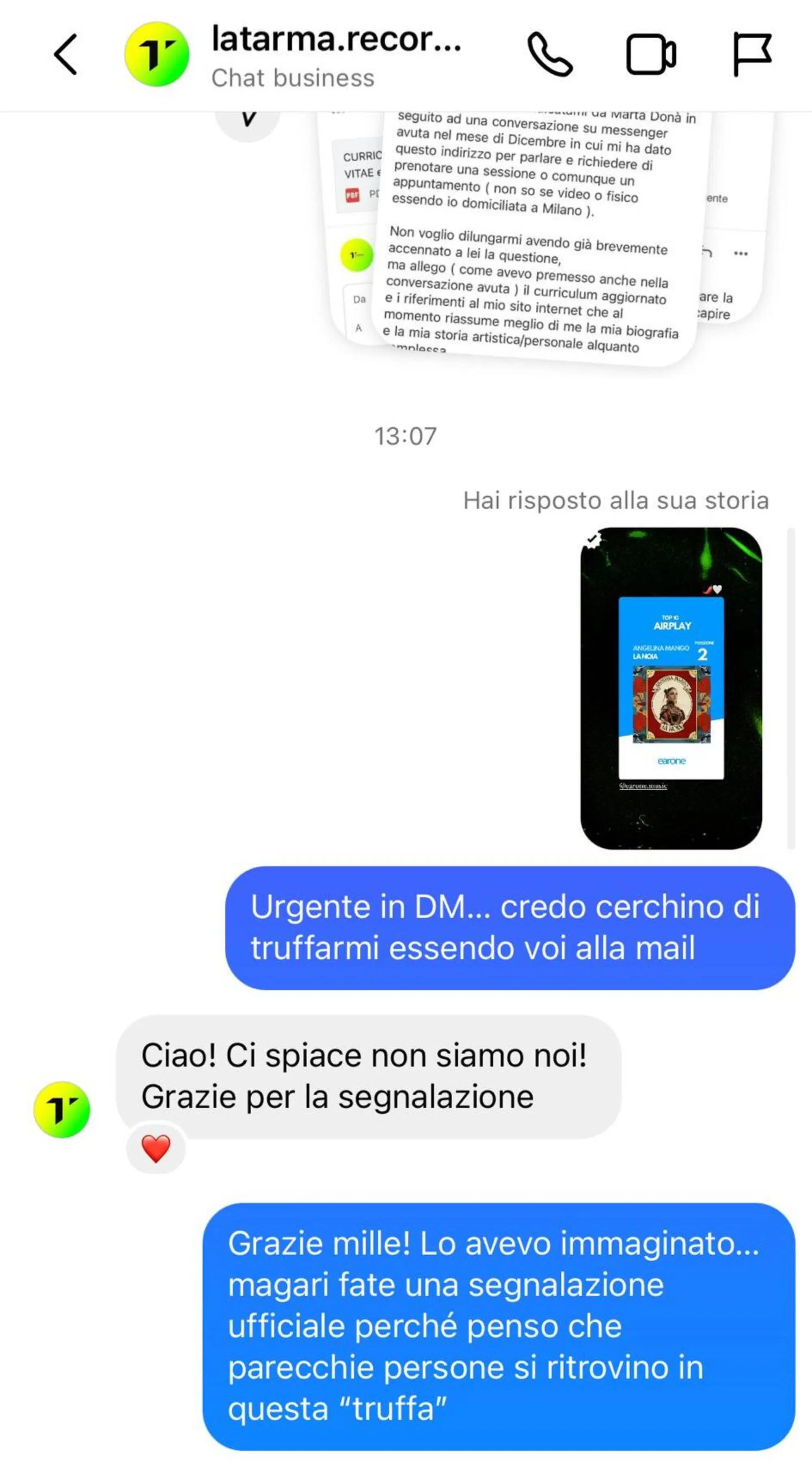 La risposta dell'etichetta ufficiale di Marta Don&agrave;