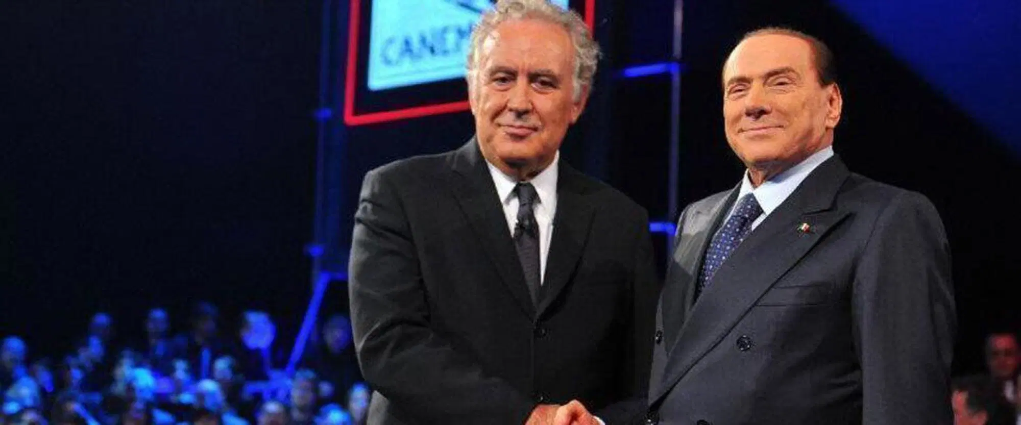 Michele Santoro e Silvio Berlusconi a "Servizio pubblico" nel 2013