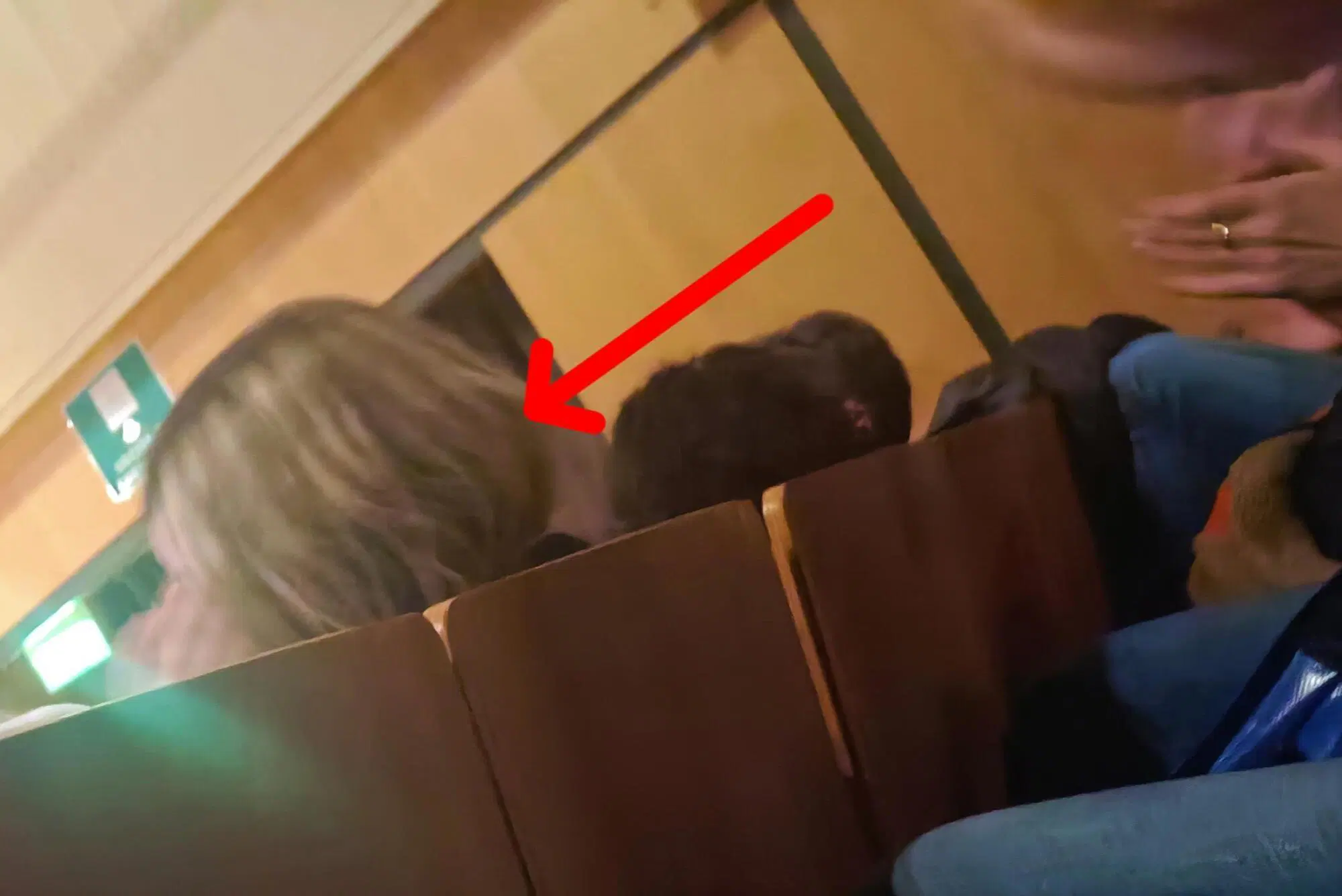 La bionda della terza fila, immobile durante "Grande figlio di p.....a"