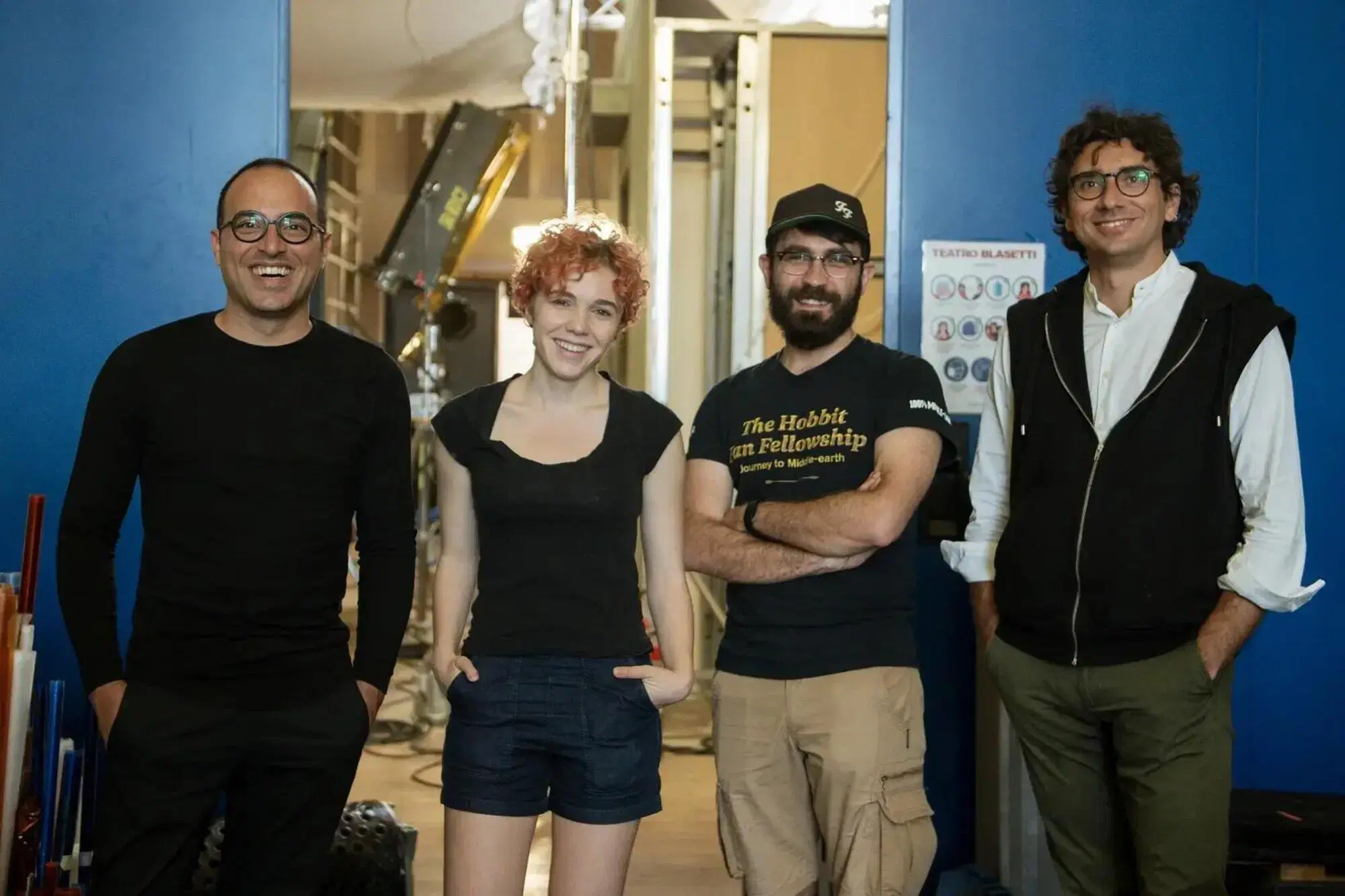 I produttori di Fidelio Daniele Basilio e Silvio Maselli, l'attrice di Vetro, Carolina Sala e il regista Domenico Croce