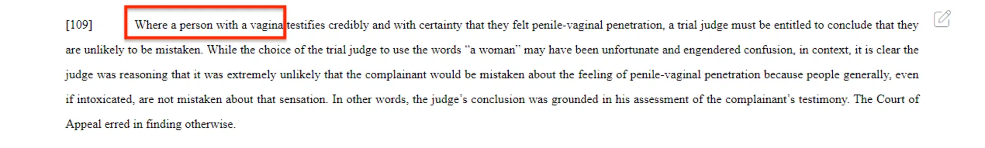 Un estratto della sentenza R. v. Kruk