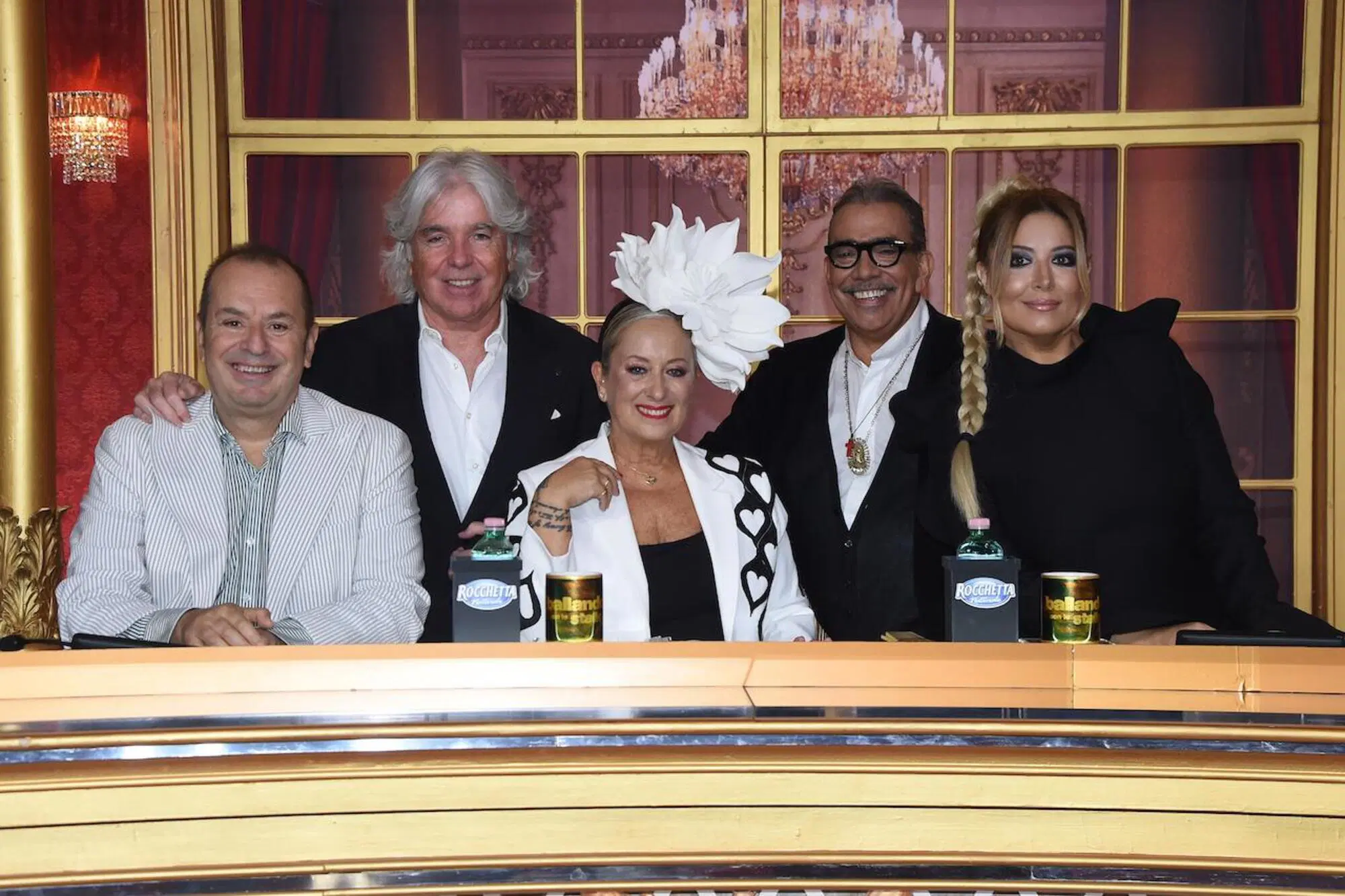 Fabio Canino con gli altri giudici di "Ballando con le stelle"