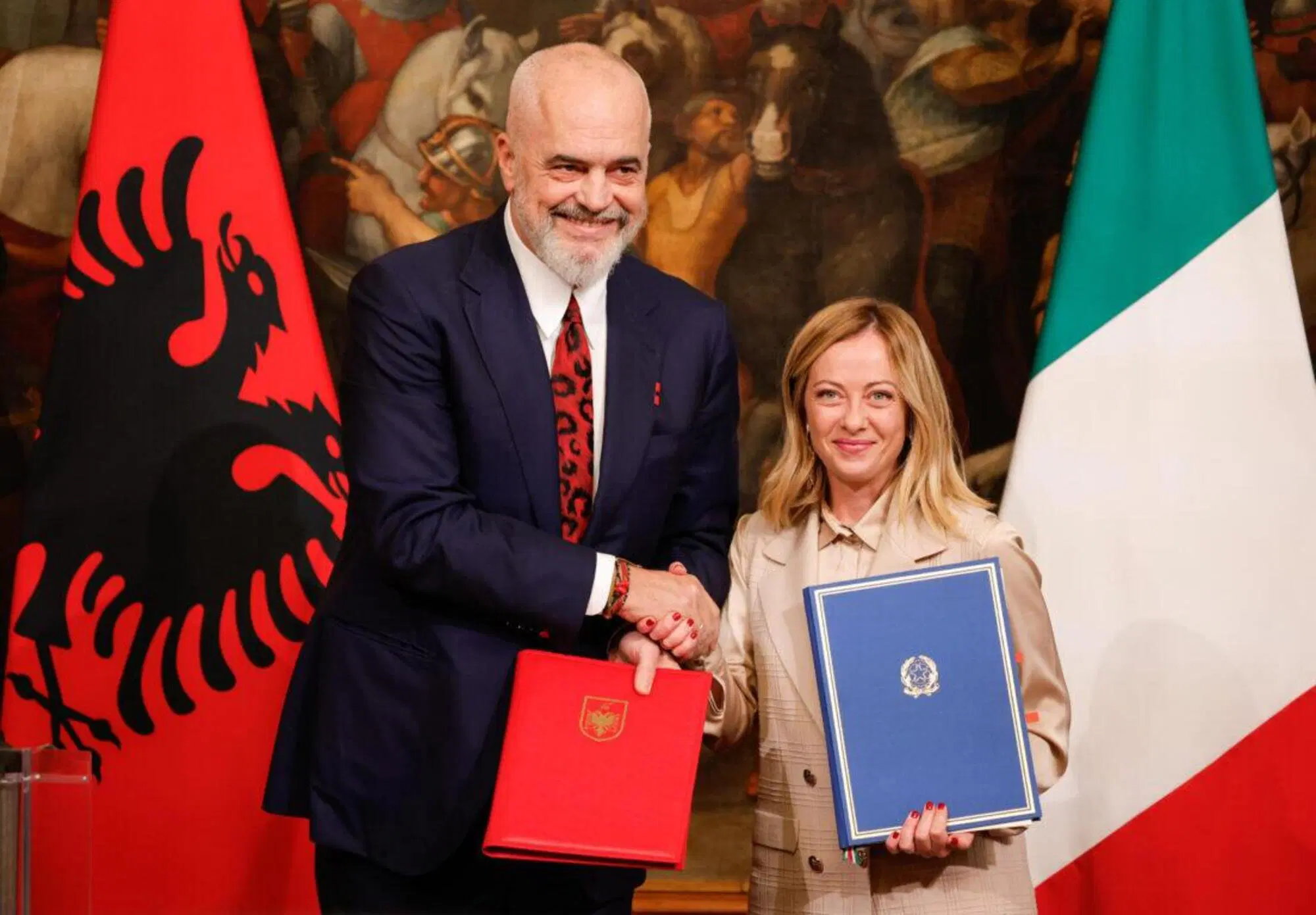 Giorgia Meloni ed Edi Rama