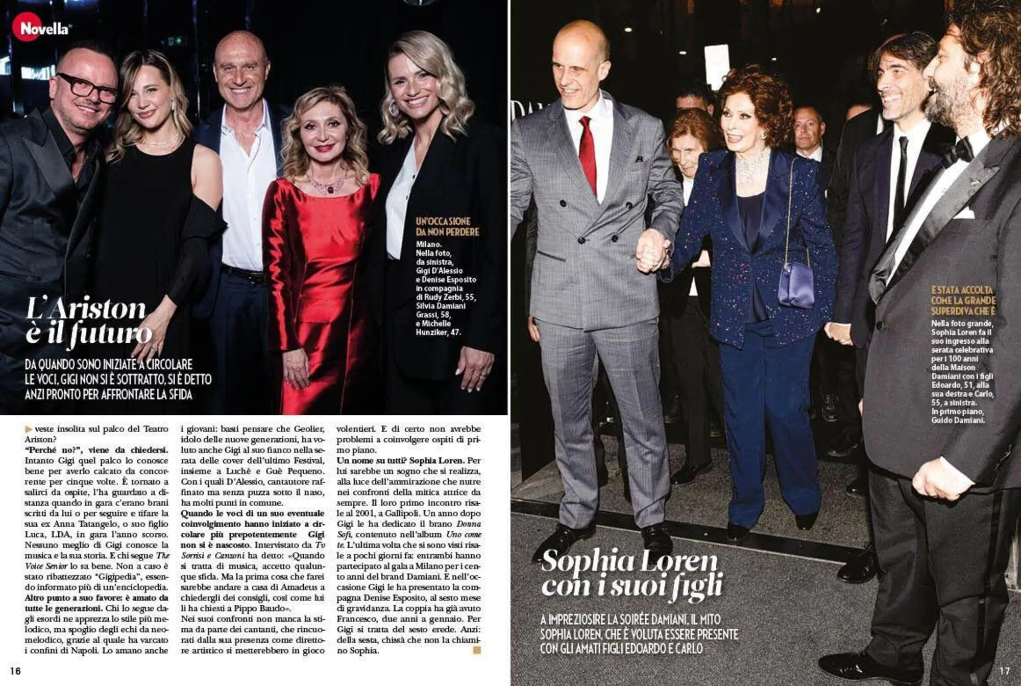 Il pezzo su Gigi D'Alessio nell'ultimo numero di Novella 2000