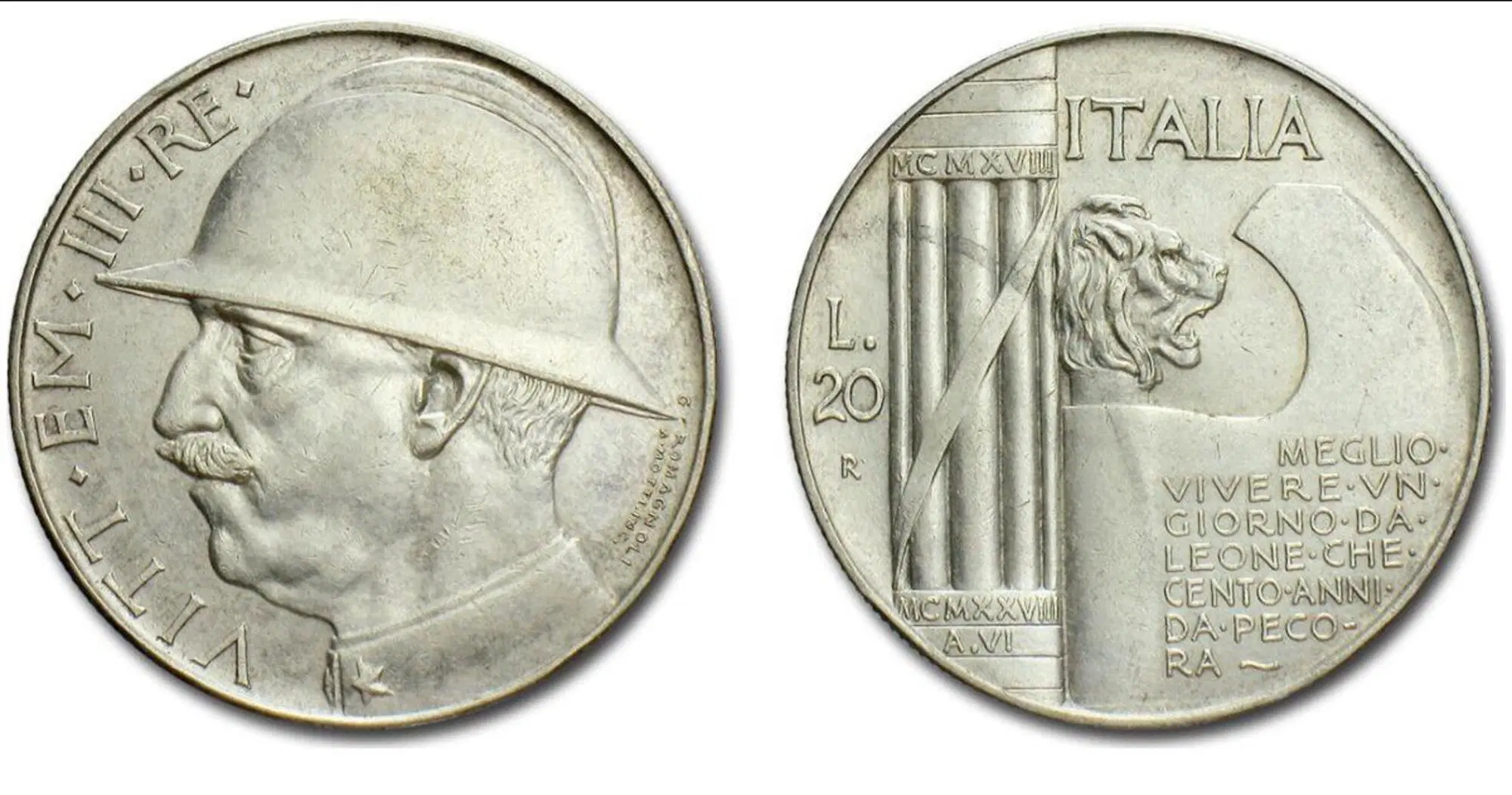 Le lire con la frase sul leone e la pecora "scippata"