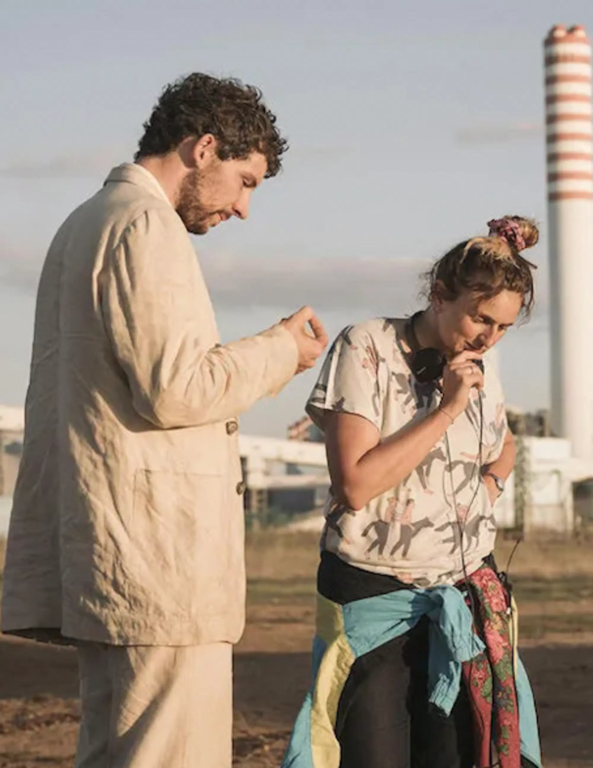 Josh O'Connor e Alice Rohrwacher sul set de "La chimera"
